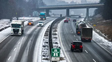 Dopravní situace na dálnici D1 u Rosic na Brněnsku
