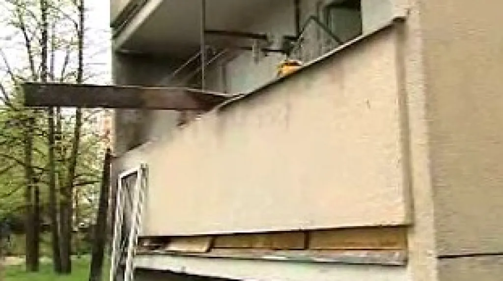 Kladenský balkon po výbuchu