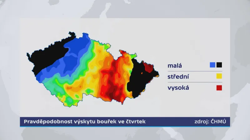 Pravděpodobnost výskytu bouřek