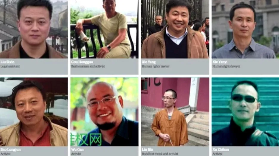 Zadržení čínští obhájci lidských práv a aktivisté