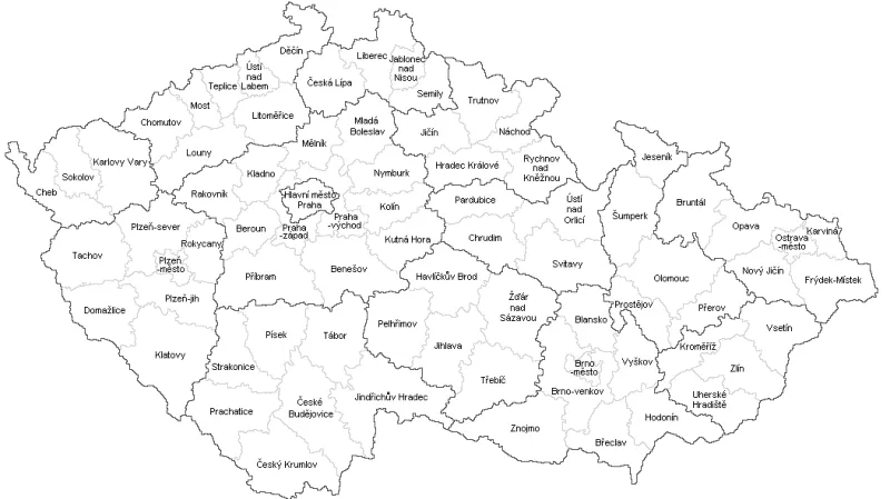 Přehled okresů ČR