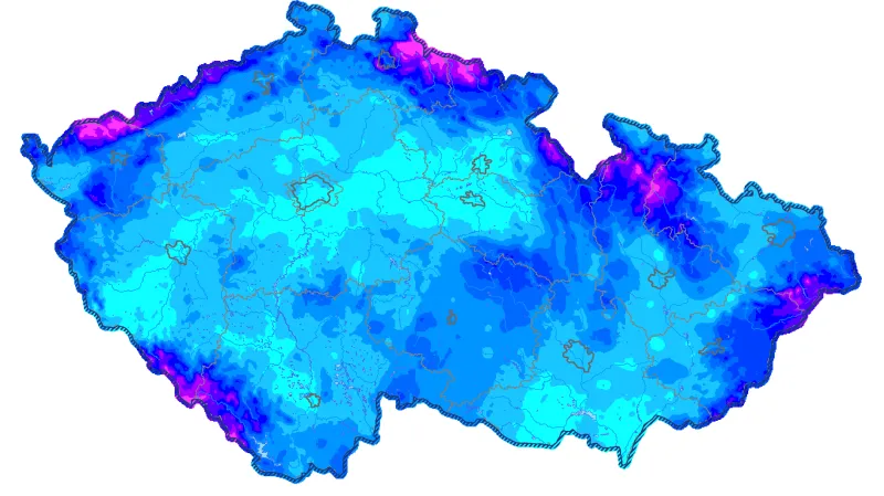 Pravděpodobnost bílých Vánoc za posledních 21 let