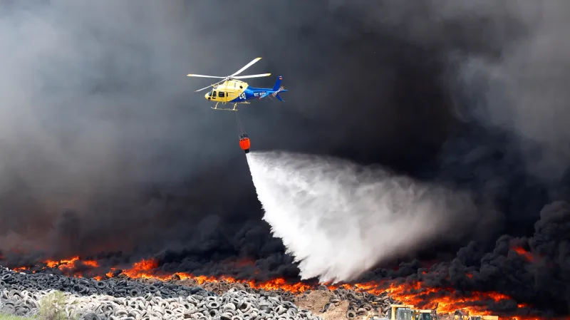 Hořící skládka ve Španělsku