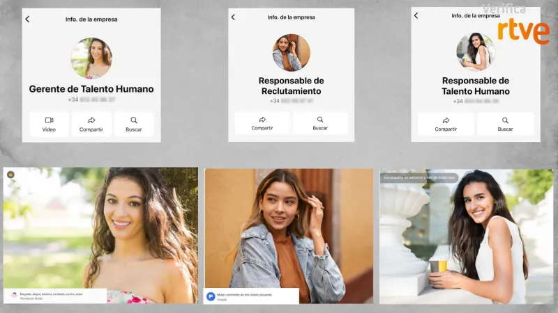 Profilové fotografie převzaté z Freepiku, které používají účty na WhatsAppu
