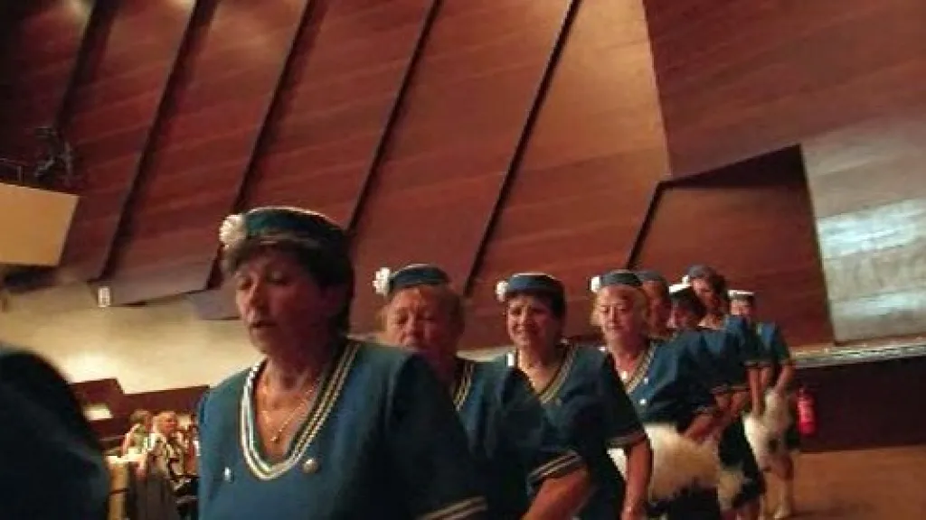 Mažoretky-seniorky při nástupu