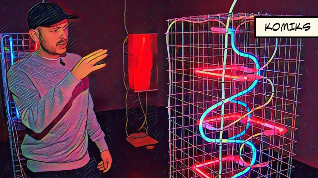 Svit neonového osvětlení nachází nový domov. Ozáří prostory galerie