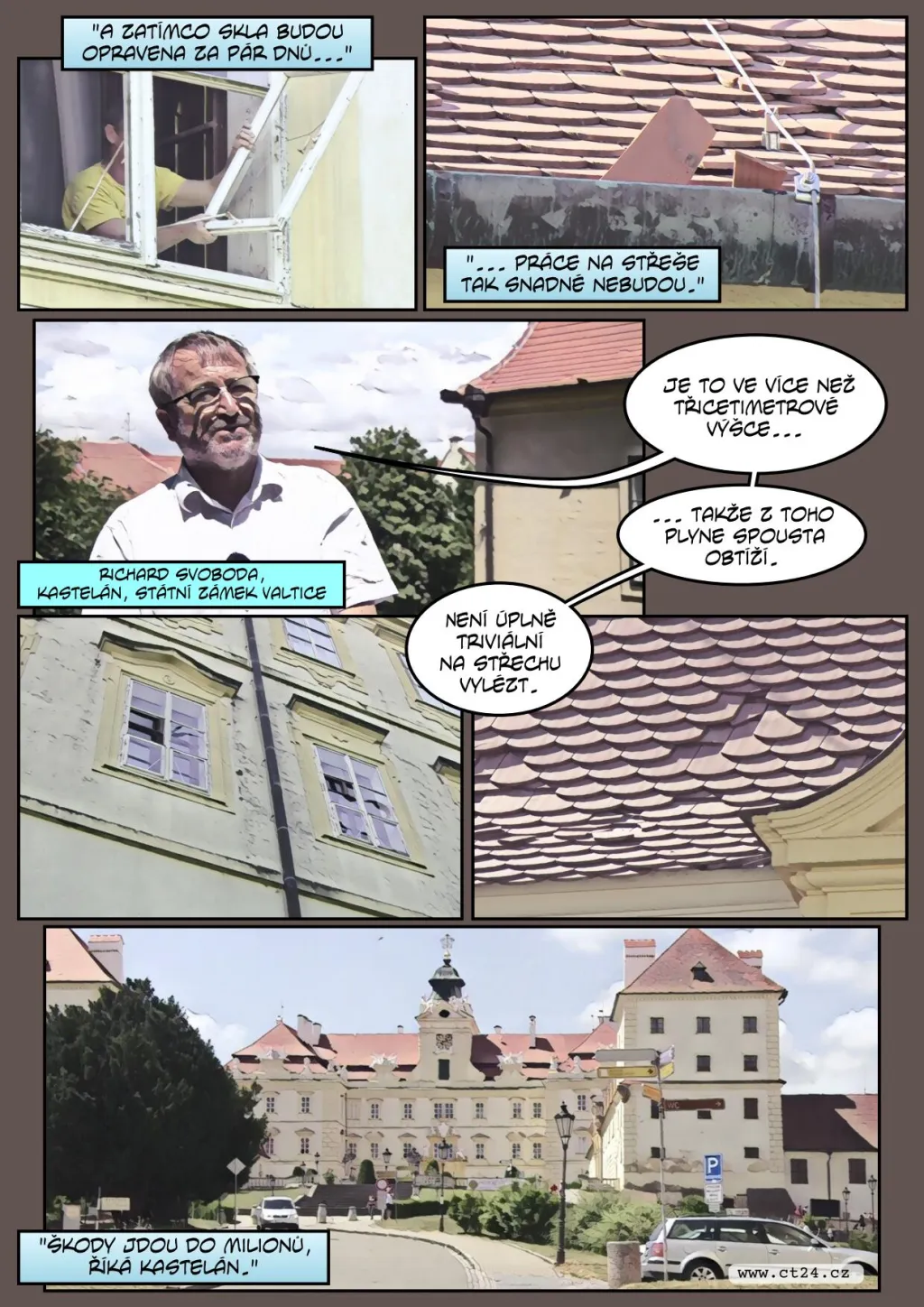 Bouře řádila také nad zámkem Valtice. Památka UNESCO má poškozenou střechu i okna