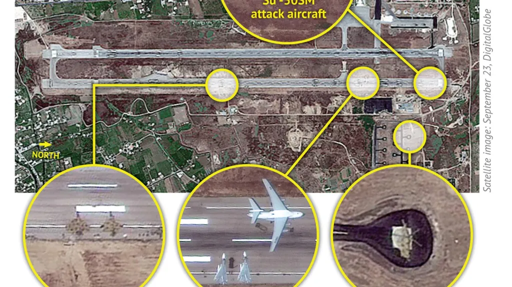 Asadova letecká základna v Sýrii