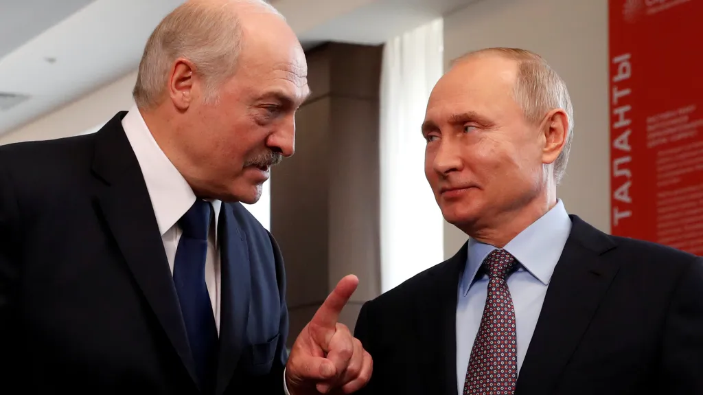 Alexandr Lukašenko a Vladimir Putin na snímku z února 2019