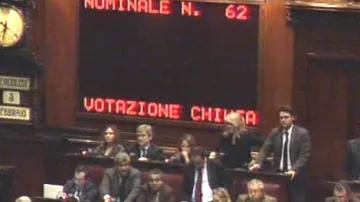 Hlasování v italském parlamentu
