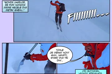 Lavinový specialista zkoumá stabilitu svahů