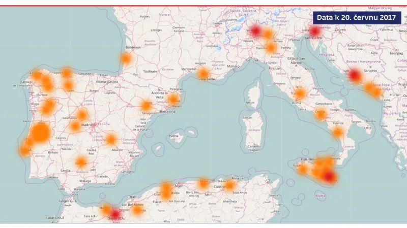 Požáry v jižní Evropě