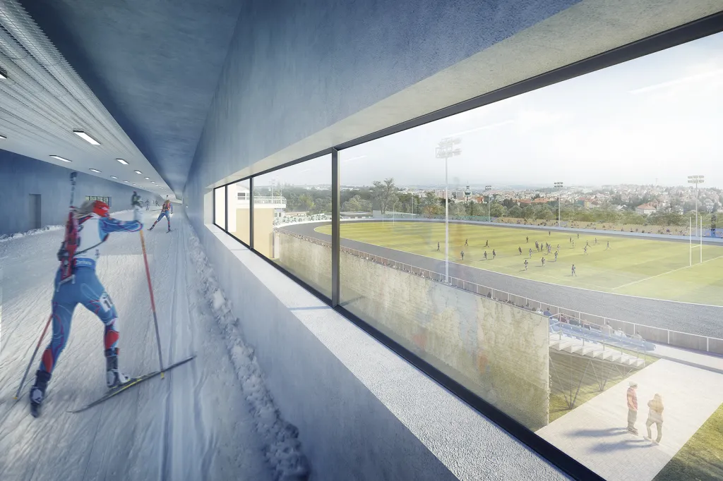 Studie Sportovního centra Markéta na Praze 6 podle návrhu ateliéru m4 architekti. Termín dokončení 2022–2023.