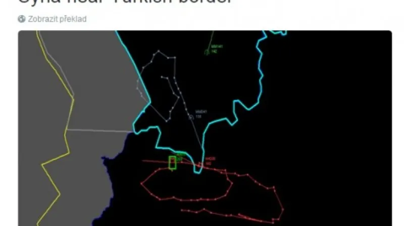 Turecká armáda měla zveřejnit dráhu letu sestřeleného ruského letounu Zdroj: Twitter