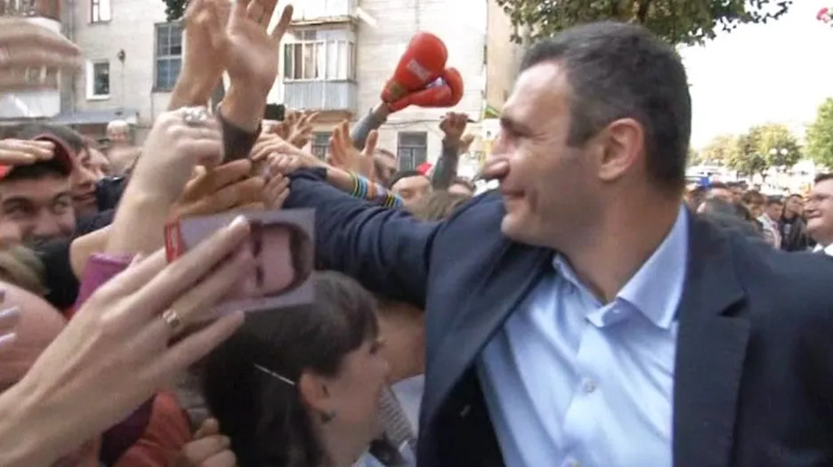 Vitalij Klyčko na setkání s voliči