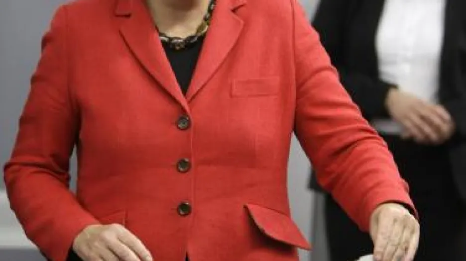 Angela Merkelová u voleb