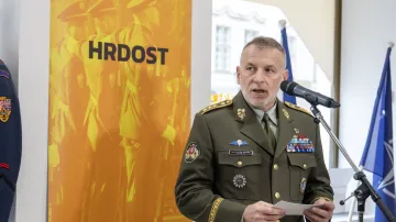 Miroslav Hlaváč hovoří na slavnostním otevření nových prostor pracoviště Armády ČR (snímek z 21. dubna 2026)