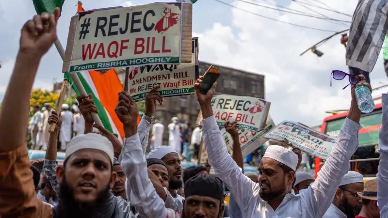Protest proti změnám správy vakf v Kalkatě (10. dubna 2025)