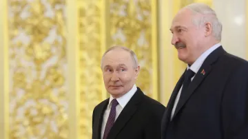 Ruský vládce Vladimir Putin a běloruský diktátor Alexandr Lukašenko