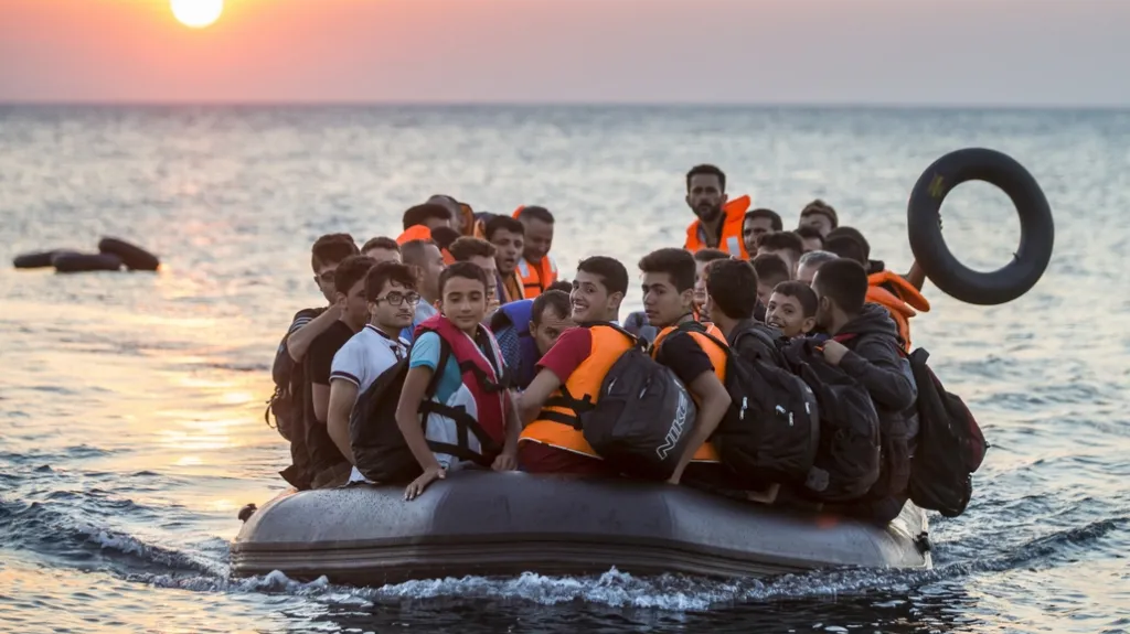 Loď s migranty u břehů ostrova Kos