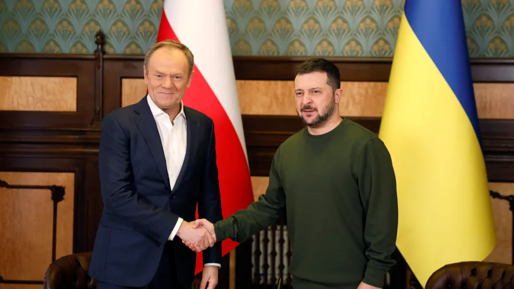 Donald Tusk a Volodymyr Zelenskyj