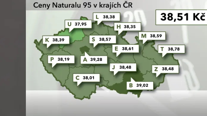 Ceny Naturalu 95 v ČR ke 13. září 2012