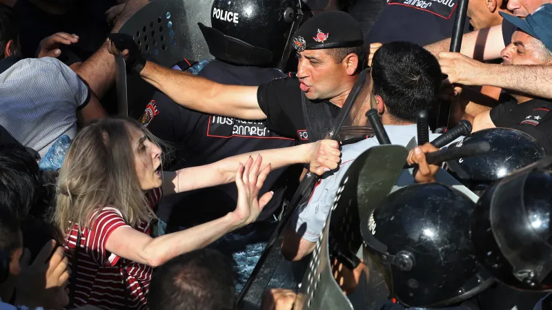 Středeční protesty v Jerevanu