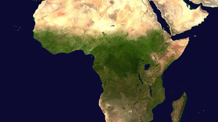 Satelitní snímek Afriky