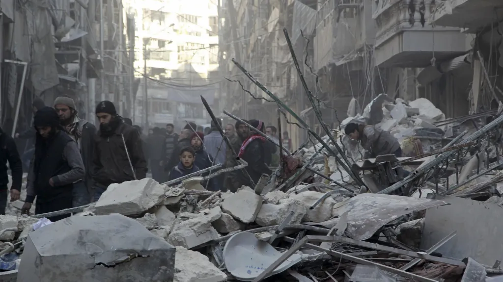 Aleppo po dopadu bomby