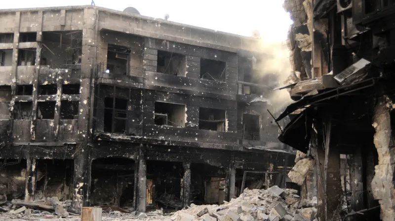 Zničené Aleppo