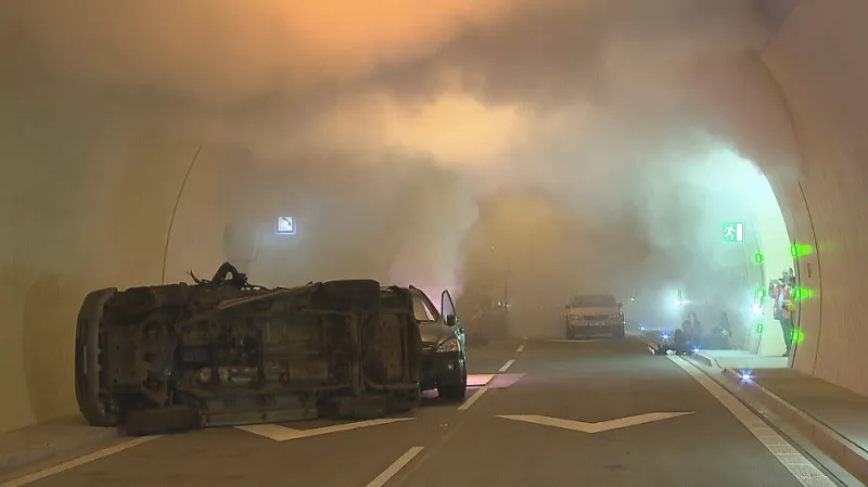 Test bezpečnosti při simulované dopravní nehodě