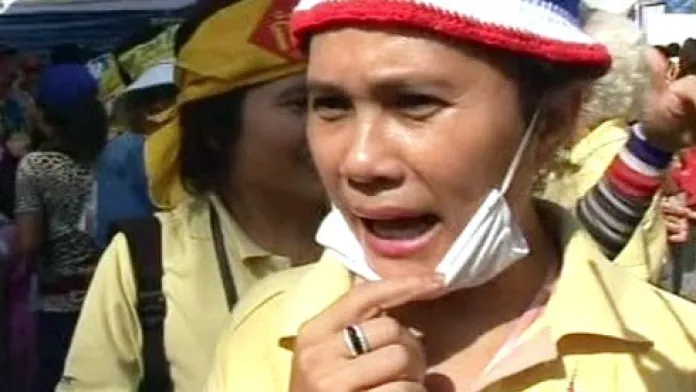 Demonstrantka v Thajsku