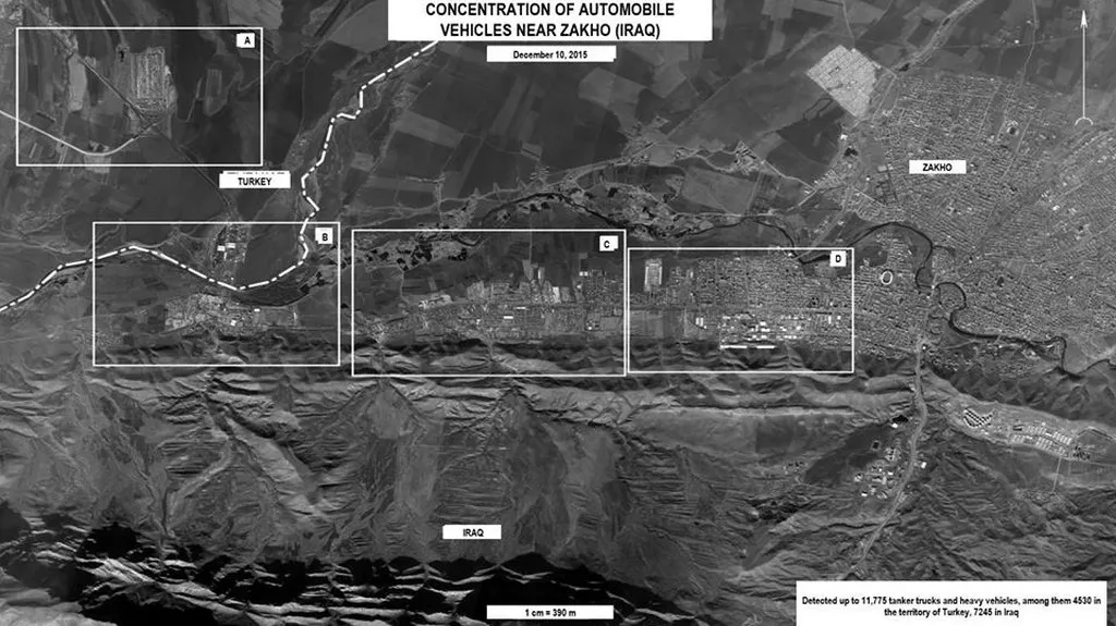 Ruské satelitní snímky - IS prý pašuje ropu do Turecka přes Irák