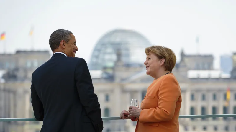 Barack Obama s Angelou Merkelovou