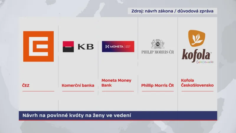 Návrh na povinné kvóty na ženy ve vedení