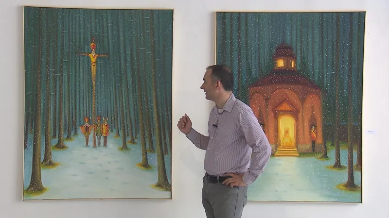 Jaroslav Valečka představuje expozici Mlčení