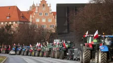 Protestující polští zemědělci v Gdaňsku
