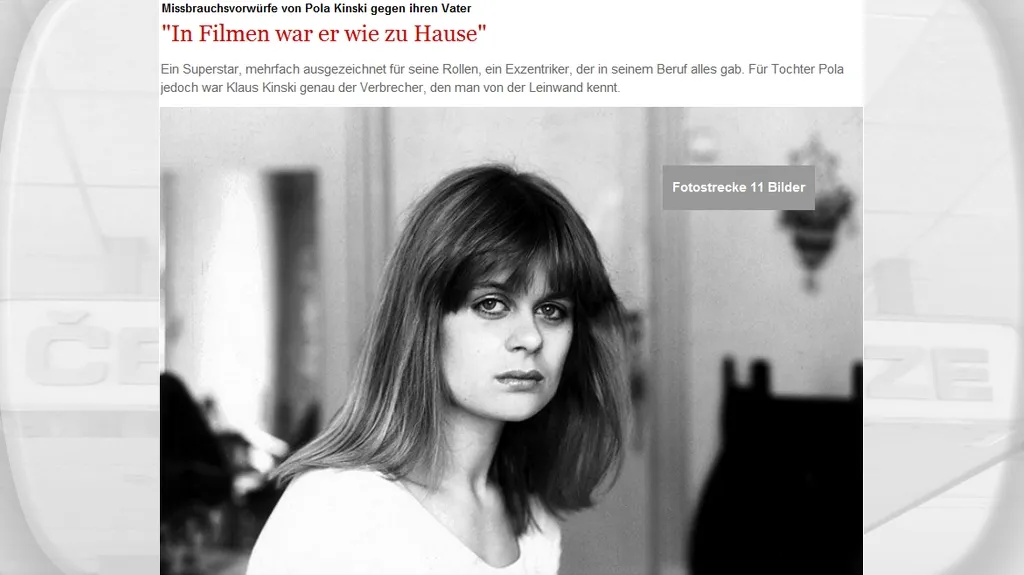 Pola Kinski promluvila pro Stern