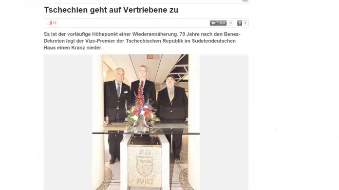 Ministr Pavel Bělobrádek jako první člen české vlády navštívil Sudetoněmecký dům v Mnichově