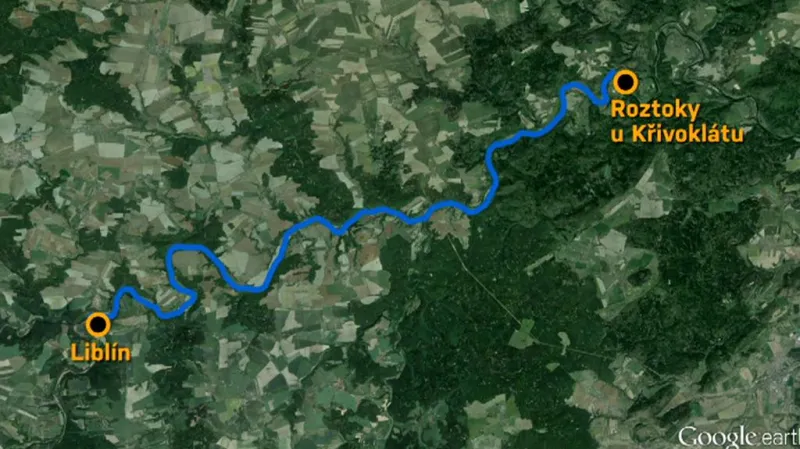 Úsek, který by hráz mohla ovlivnit