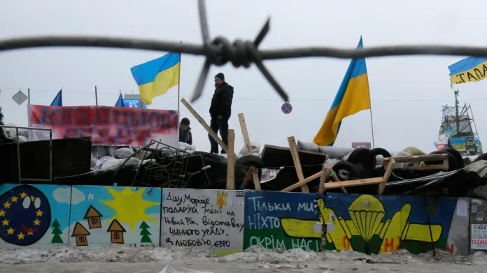 Barikády kyjevských demonstrantů