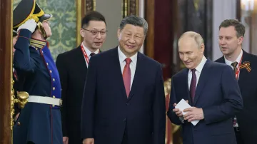 Si Ťin-pching a Vladimir Putin v Kremlu