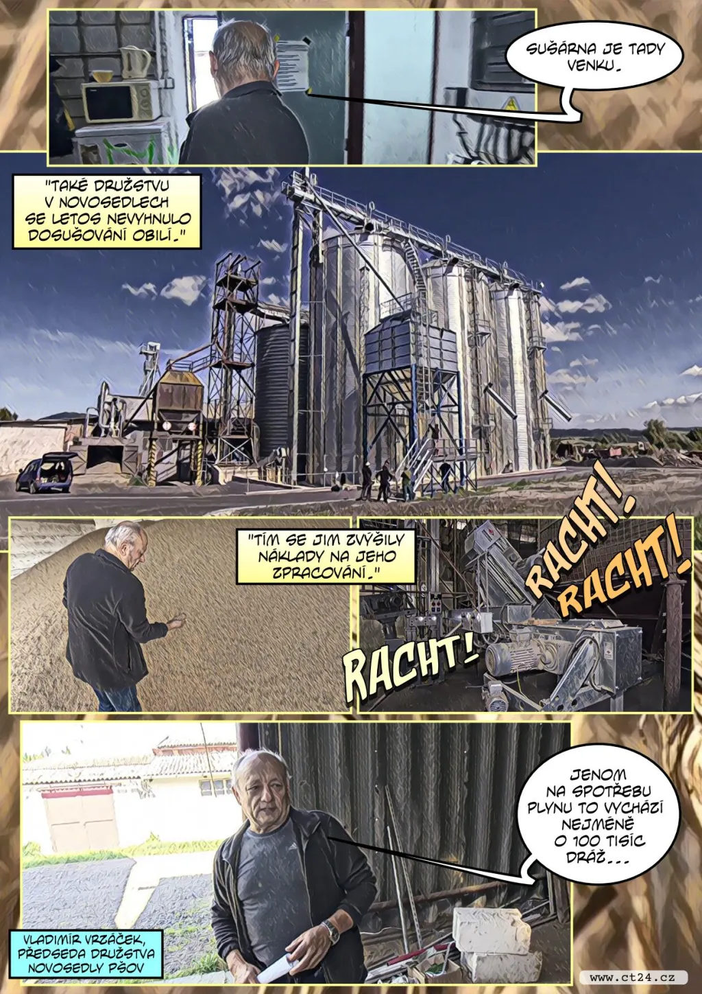 Dosoušení obilí po letních deštích