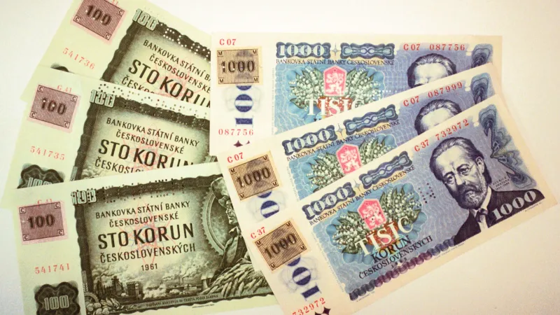 Československé bankovky s kolky