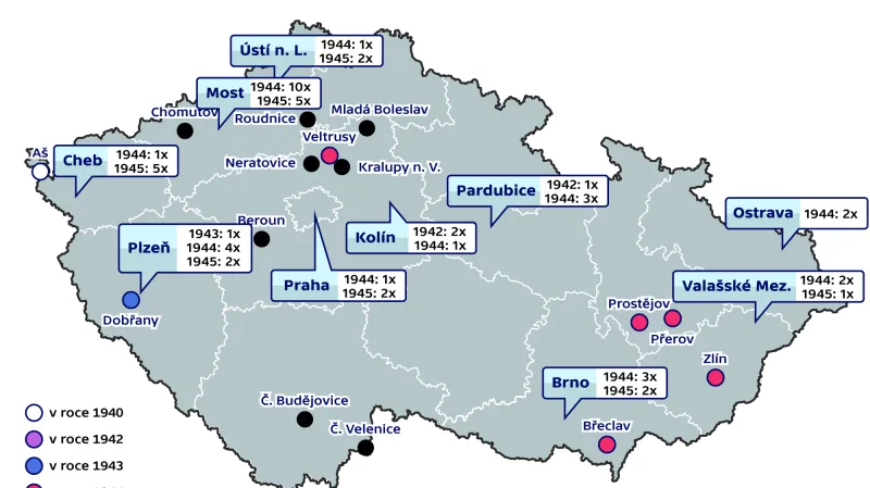 Česká města bombardovaná během II. světové války