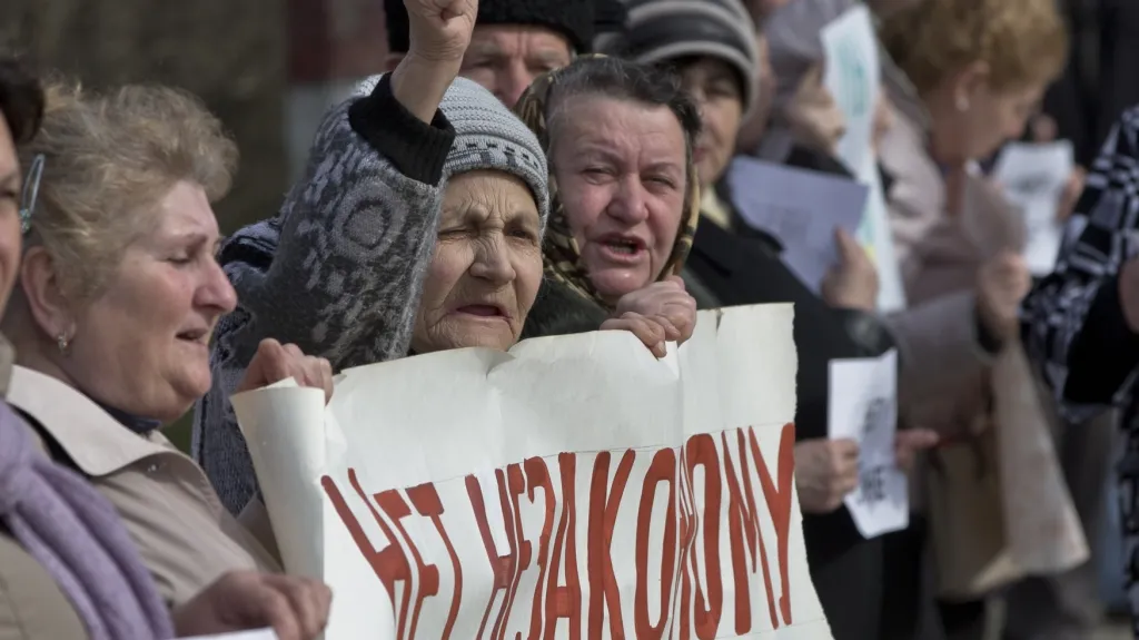 Protesty proti odtržení Krymu od Ukrajiny