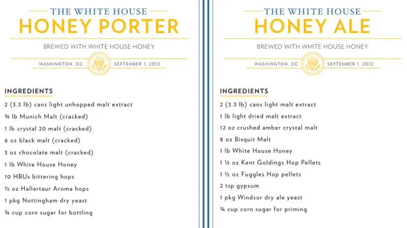 Recepty na piva z Bílého domu