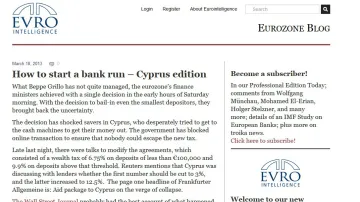 Portál Eurointelligence o situaci na Kypru
