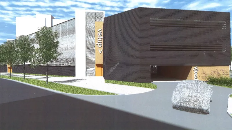 Vizualizace parkovacího domu v Plzni