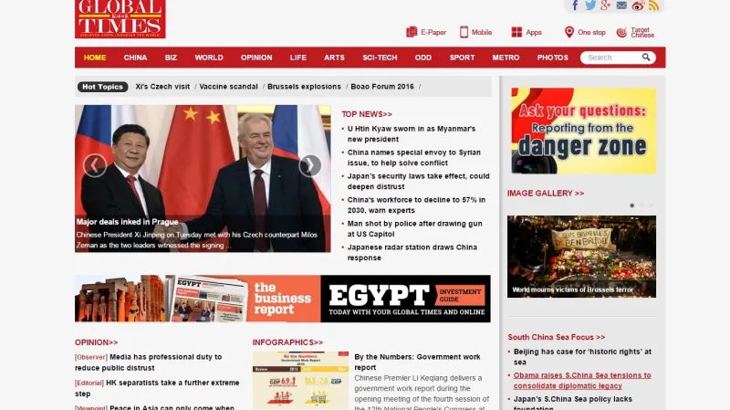 Global Times o setkání čínského prezidenta se Zemanem